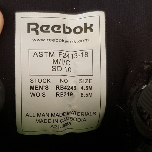 Reebok Steel Toe Sneaker Shoe MemoryTech Massage Size Women's 6.5 M Men… - Picture 9 of 10